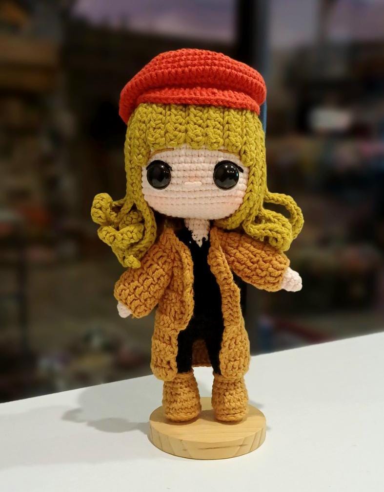 Crochet Girl Doll Nursery Gift Baby Room Decor Handmade Amigurumi Soft Plush Doll