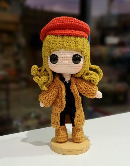 Crochet Girl Doll Nursery Gift Baby Room Decor Handmade Amigurumi Soft Plush Doll