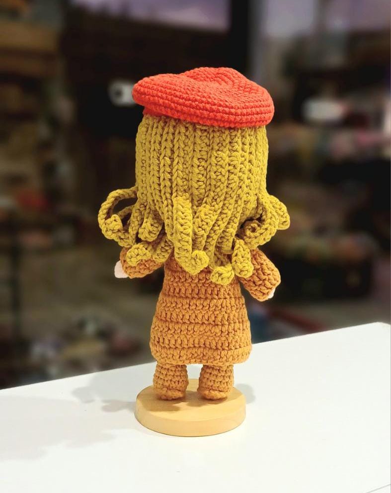 Crochet Girl Doll Nursery Gift Baby Room Decor Handmade Amigurumi Soft Plush Doll