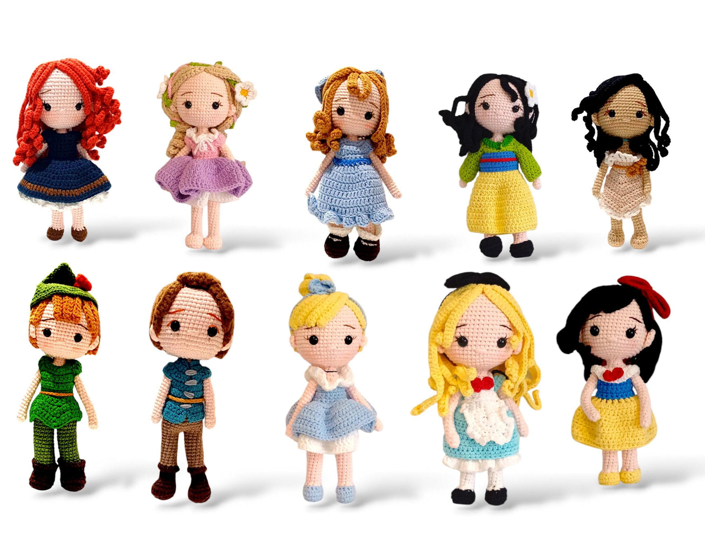 Crochet Fairy Tale Dolls, Handmade Nursery Decor