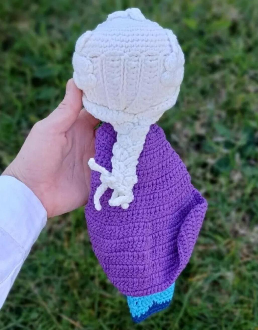 Crochet Ice Queen Doll, Handmade Amigurumi Nursery Decor