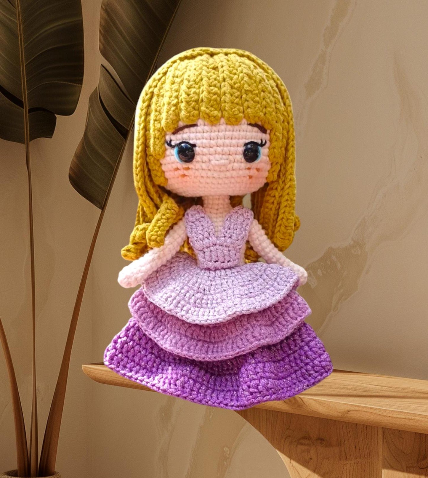 Crochet Pop Star Style Doll Gift Home Decor Handmade Amigurumi Soft Plush Doll