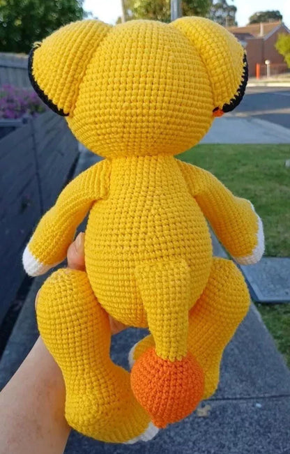 Handmade Simba Inspired Plush: Large Cuddly Lion with Movable Legs