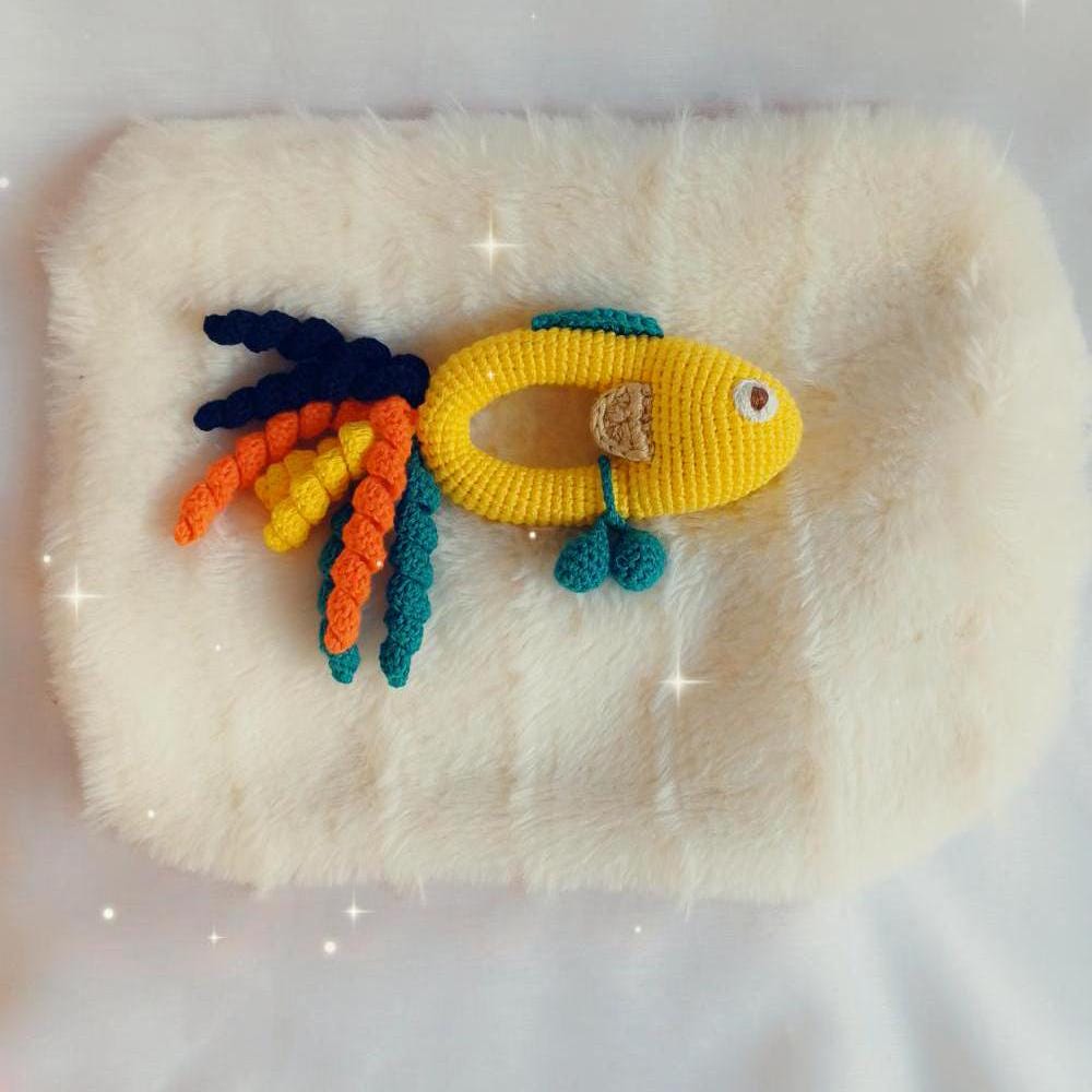 Crochet Animal Rattle: Handmade Newborn Baby Toy
