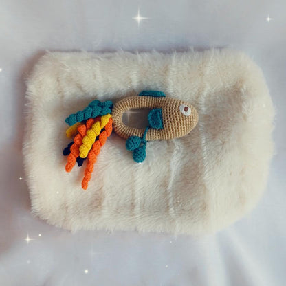Crochet Animal Rattle: Handmade Newborn Baby Toy