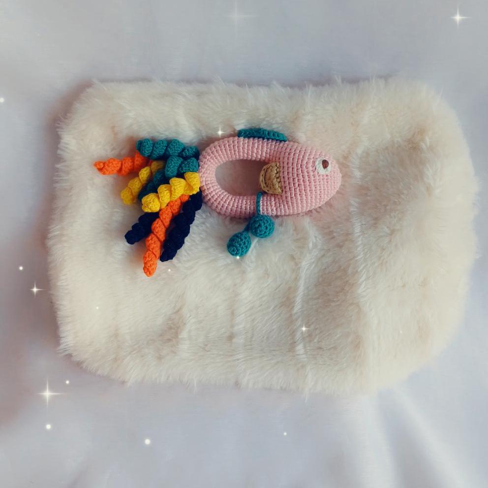 Crochet Animal Rattle: Handmade Newborn Baby Toy