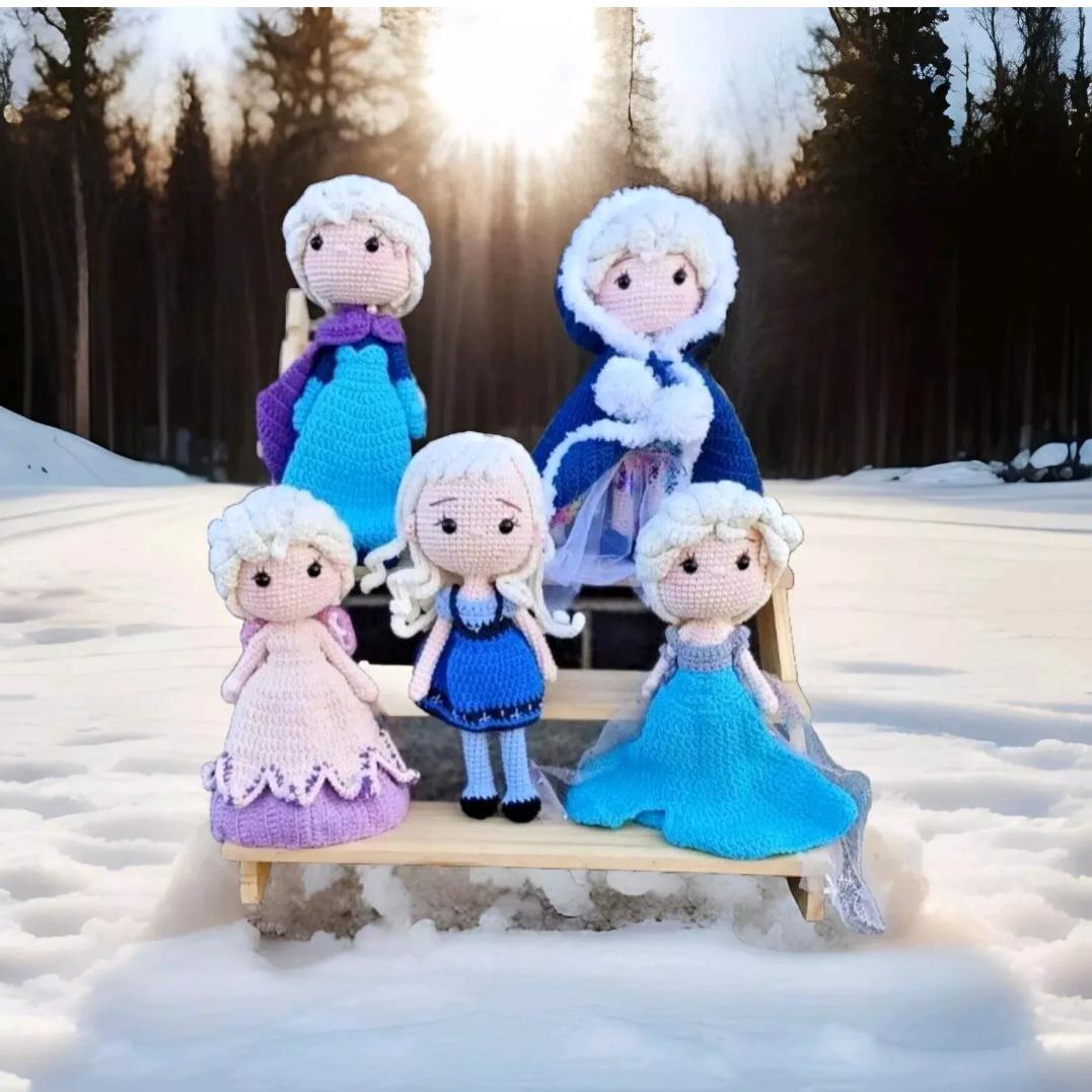 Crochet Ice Queen Doll, Handmade Amigurumi Nursery Decor