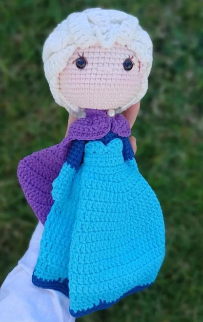 Crochet Ice Queen Doll, Handmade Amigurumi Nursery Decor