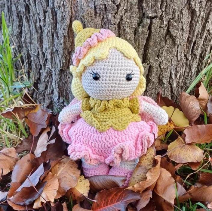 Crochet Woodland Plush Doll: Handmade Nursery Decor, Soft Amigurumi