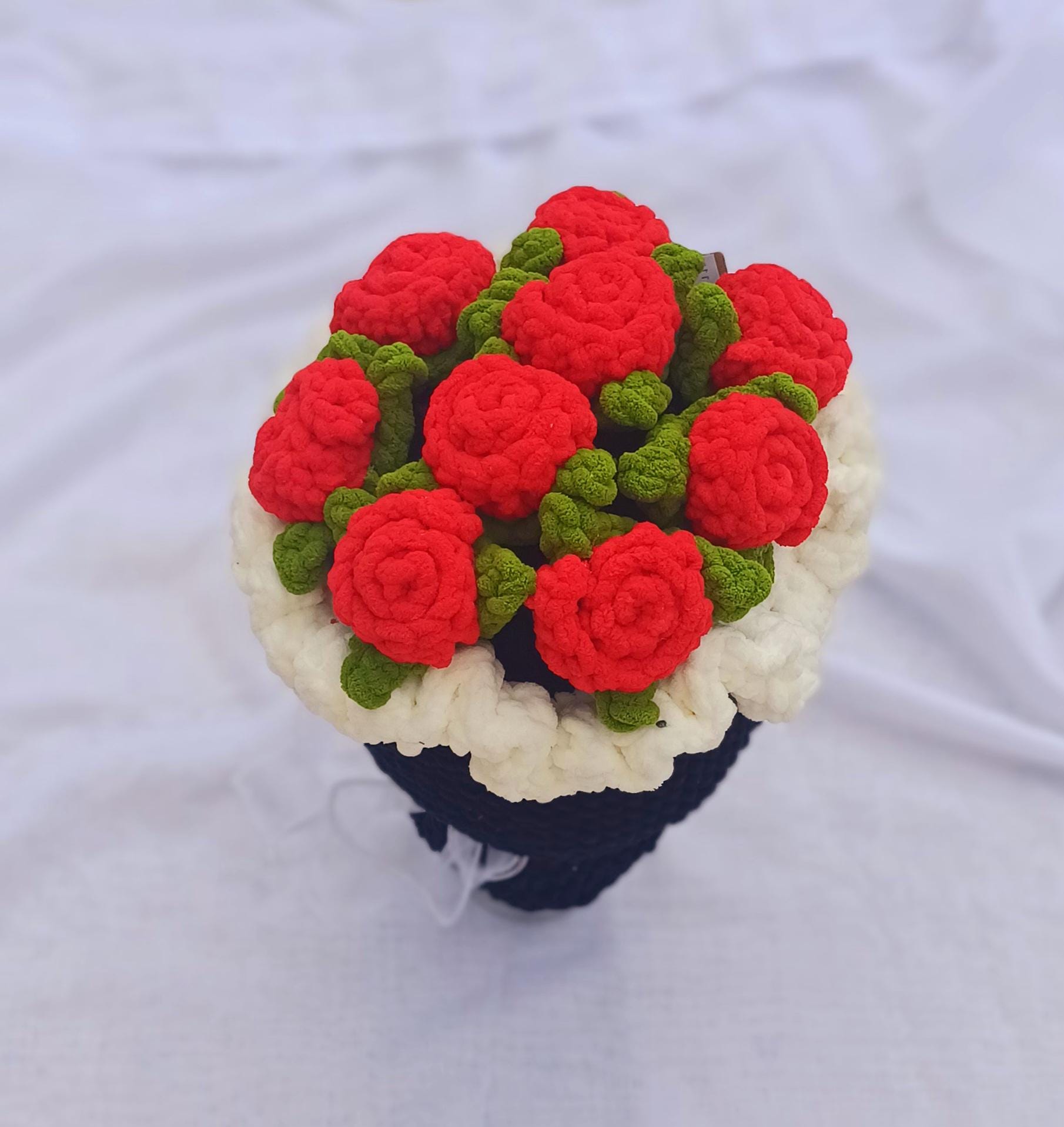 Crochet Flower Bouquet Valentines Gift Romantic Home Decor Handmade Amigurumi Floral Arrangement