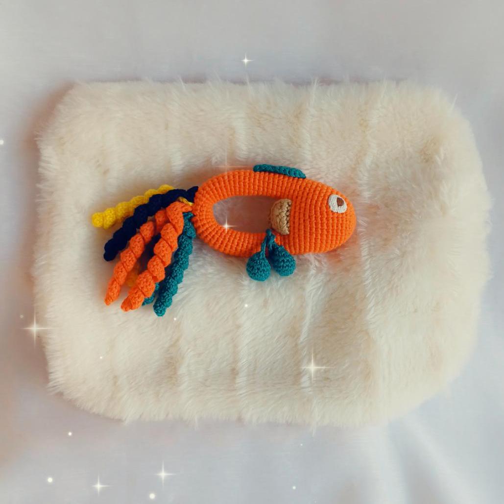 Crochet Animal Rattle: Handmade Newborn Baby Toy
