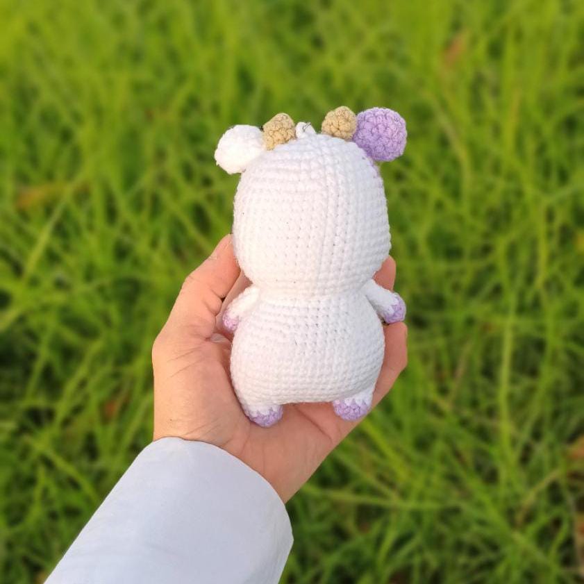 Crochet Cow Elephant Keychain Gift Animal Bag Charm Handmade Amigurumi Plush Keyring