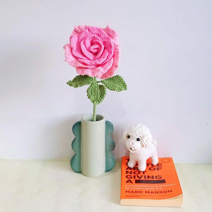 Large Crochet Rose, Handmade Floral Decor (40 cm Tall)