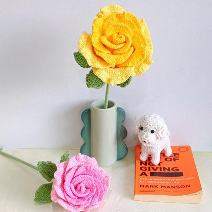 Large Crochet Rose, Handmade Floral Decor (40 cm Tall)