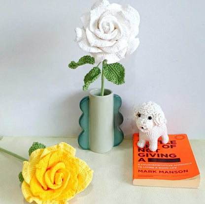 Large Crochet Rose, Handmade Floral Decor (40 cm Tall)