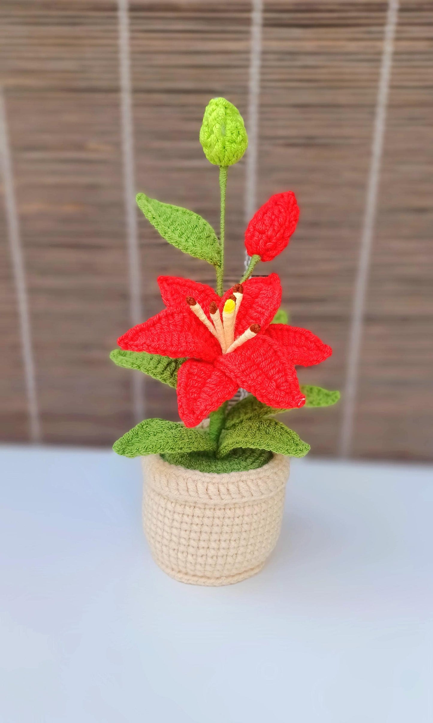 Handmade Crochet Lily Flower Arrangement Made-to-Order Forever Bloom