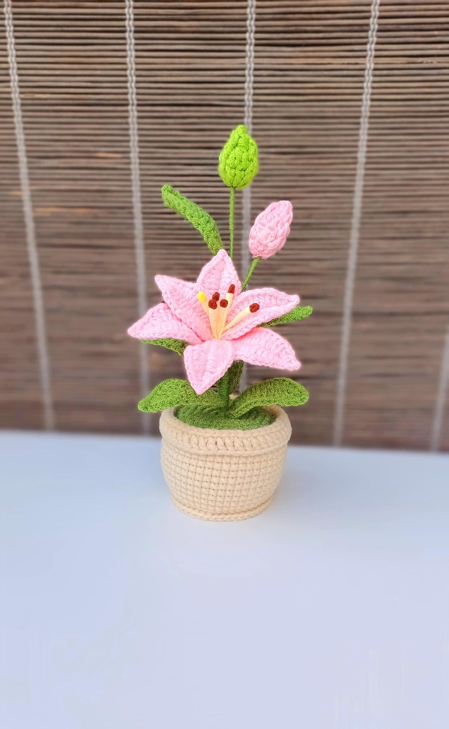 Handmade Crochet Lily Flower Arrangement Made-to-Order Forever Bloom