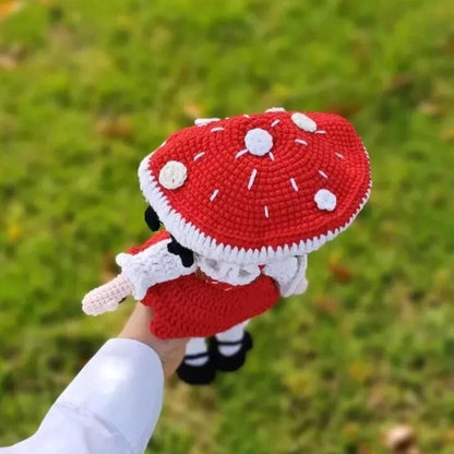 Crochet Mushroom Girl Doll: Red Riding Hood Amigurumi Plush