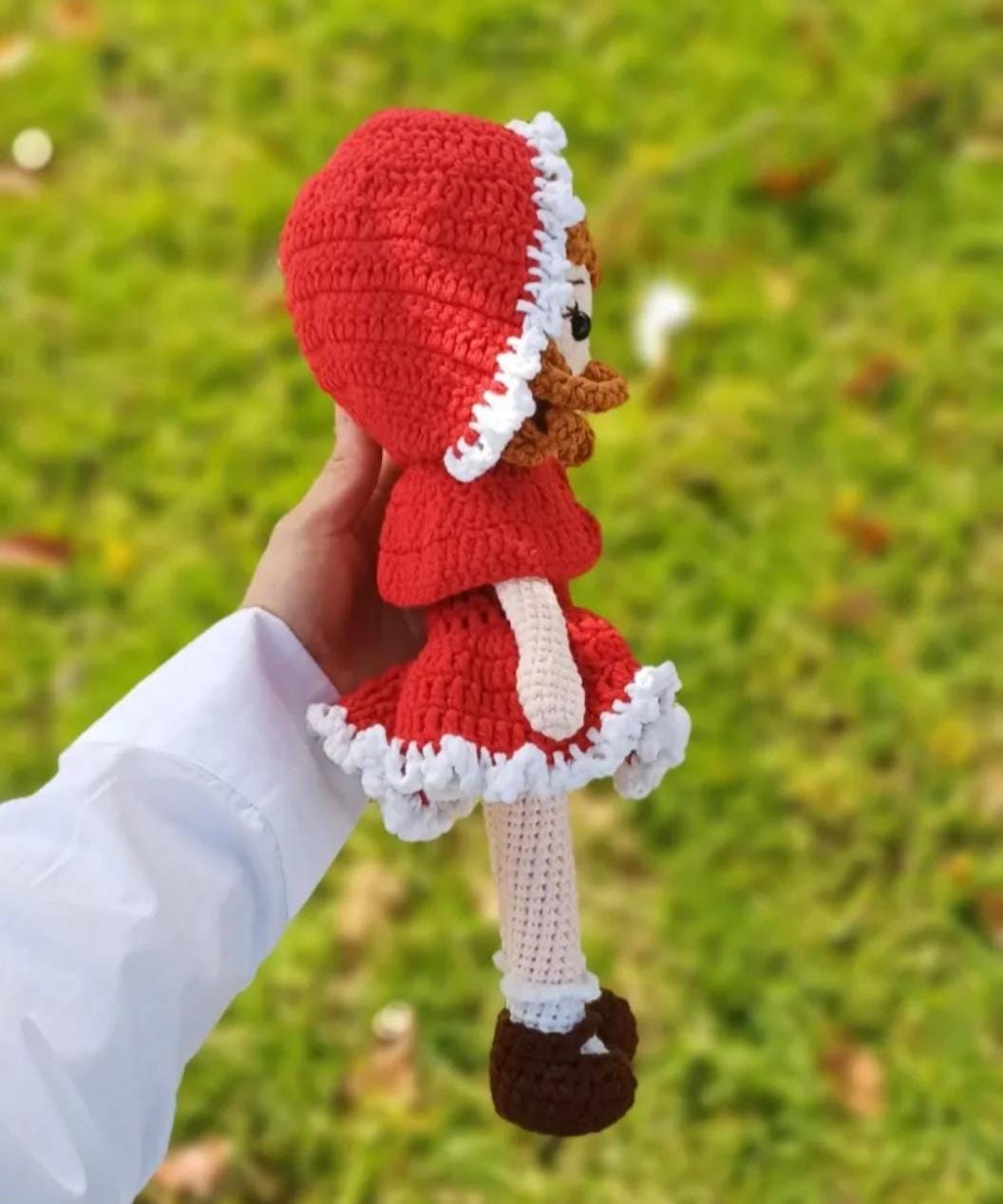 Crochet Mushroom Girl Doll: Red Riding Hood Amigurumi Plush