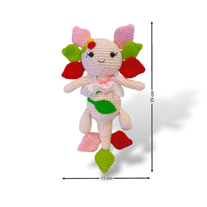 Crochet Axolotl Plush Doll Gift Animal Home Decor Handmade Amigurumi Toy