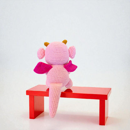 Crochet Axolotl Plush Doll Gift Animal Home Decor Handmade Amigurumi Toy