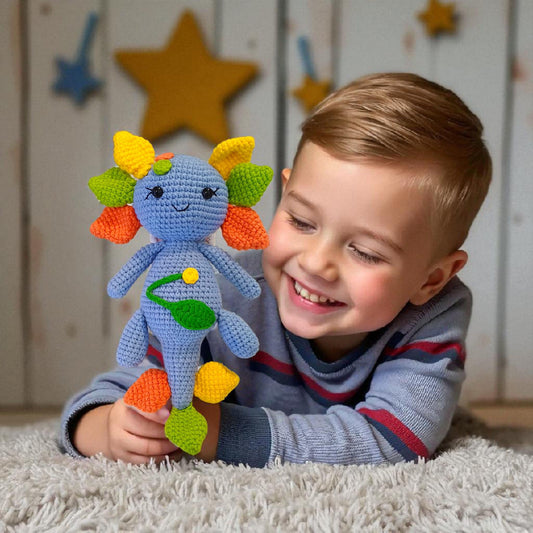 Crochet Axolotl Plush Doll Gift Animal Home Decor Handmade Amigurumi Toy
