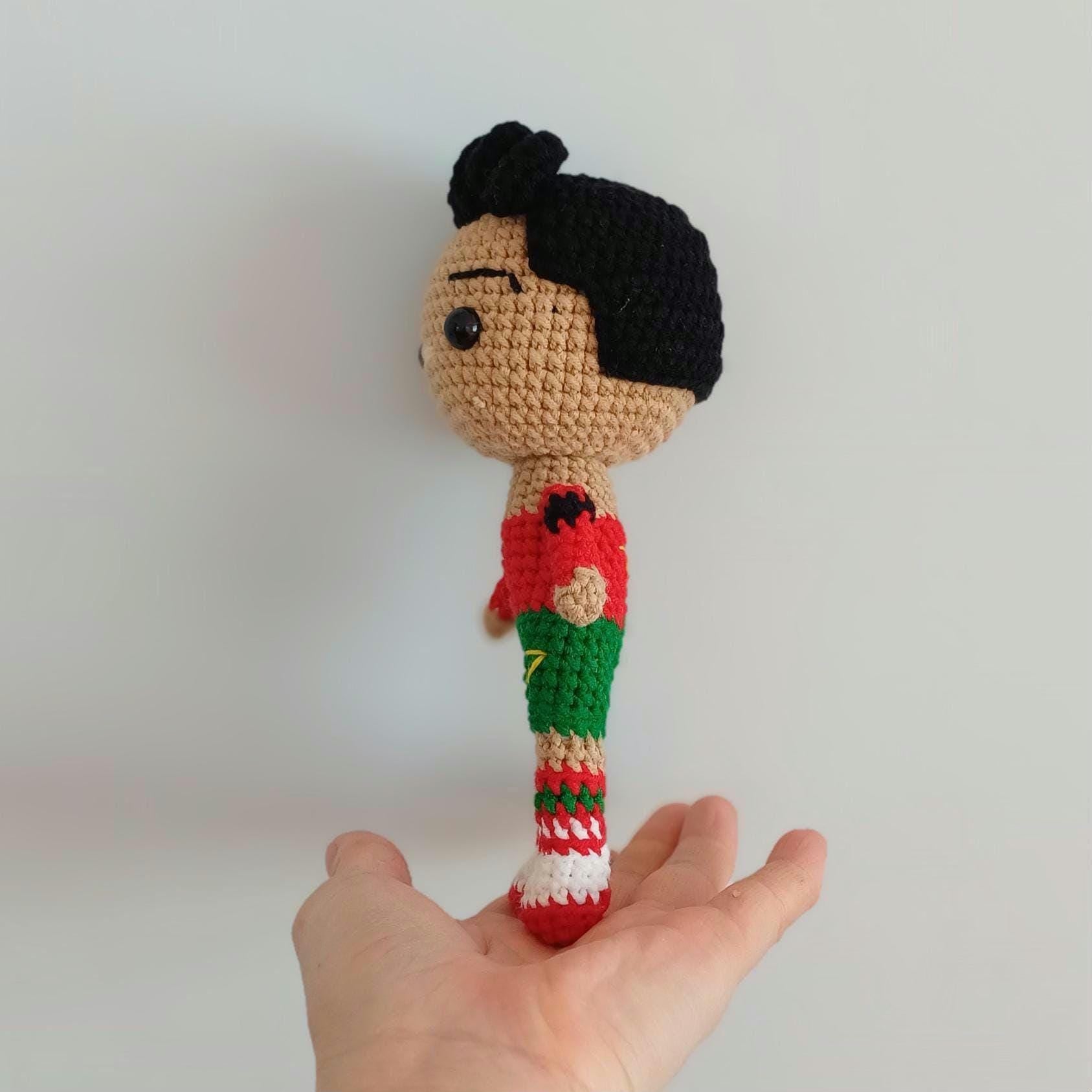 Handmade Crochet Ronaldo Doll – Messi Amigurumi Football Plush