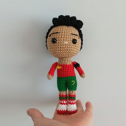Handmade Crochet Ronaldo Doll – Messi Amigurumi Football Plush