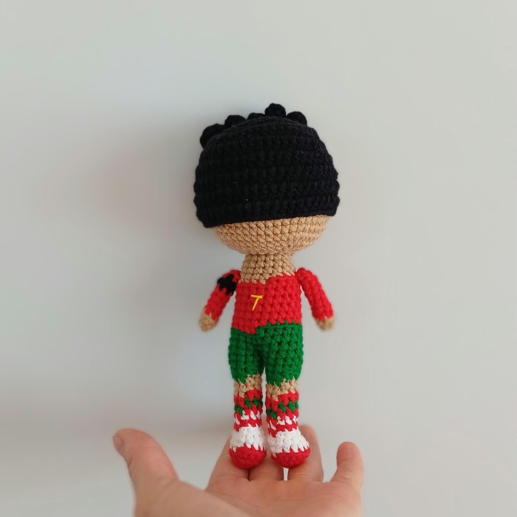 Handmade Crochet Ronaldo Doll – Messi Amigurumi Football Plush