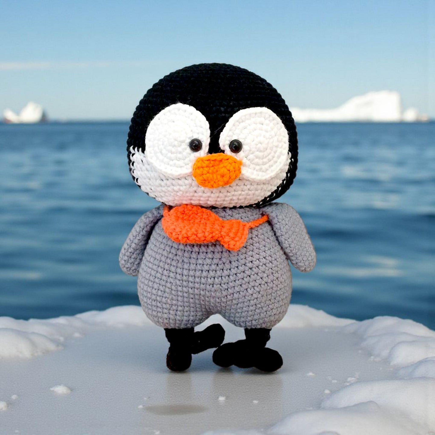 Crochet Penguin Plush, Handmade Nursery Decor