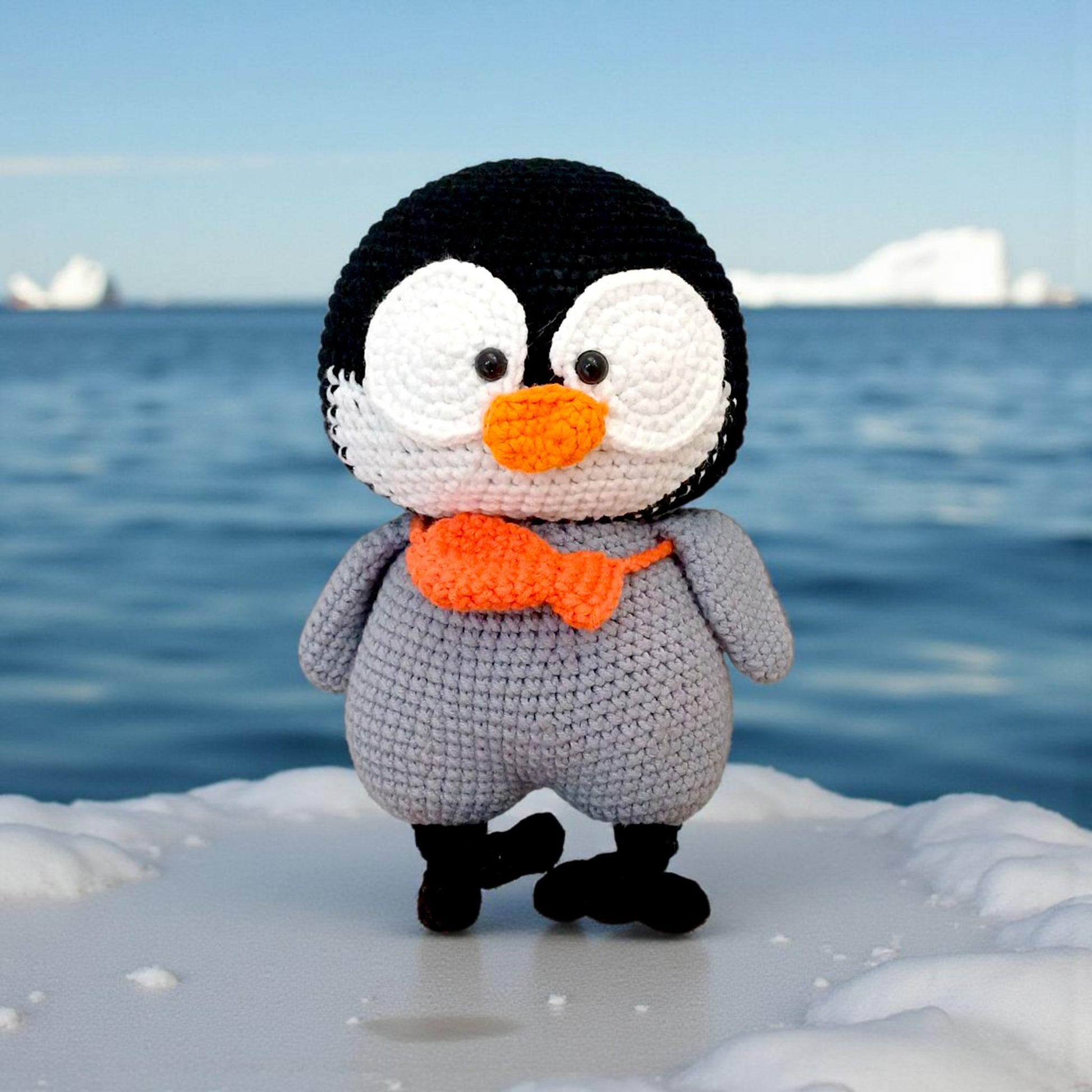 Crochet Penguin Plush, Handmade Nursery Decor