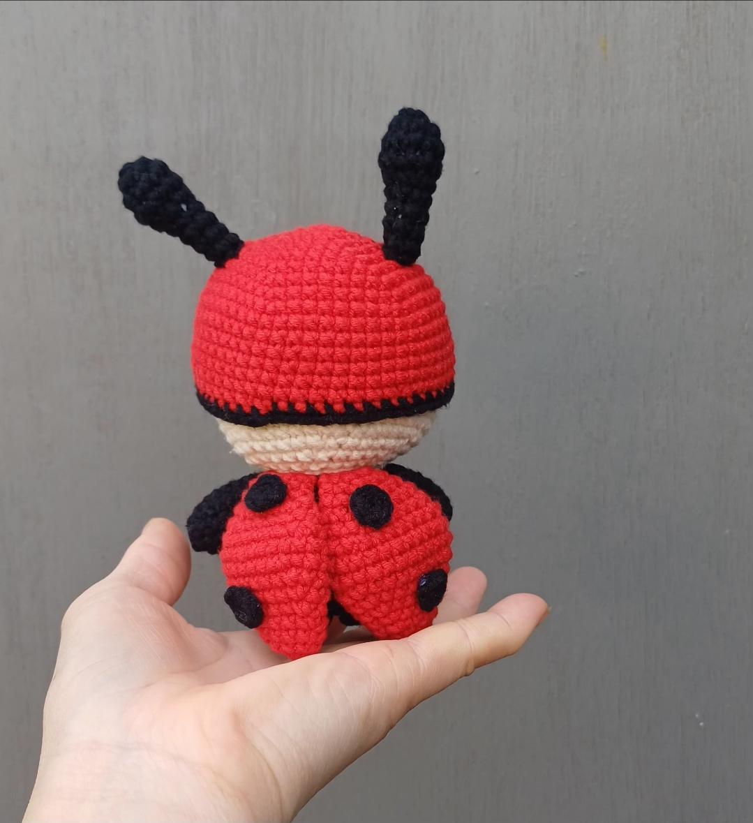 Crochet Ladybug Doll Nursery Gift Baby Room Decor Insect Animal Handmade Amigurumi Soft Plush Doll 12 cm