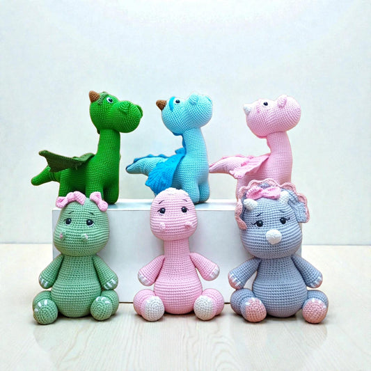 Handcrafted Crochet Dinosaur Collection | Handmade Soft Toy Dinosaurs for Gifts and Display
