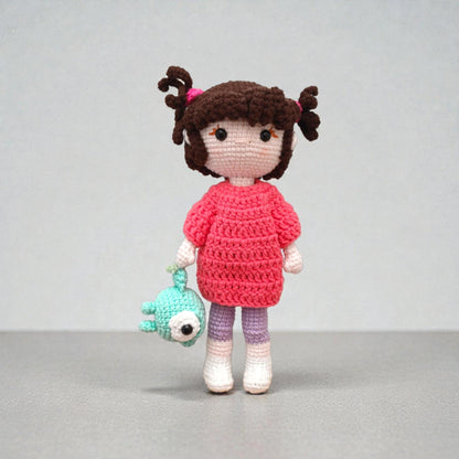 Crochet Amigurumi Doll Set Nursery Gift Baby Room Decor Handmade Soft Plush Dolls Collection