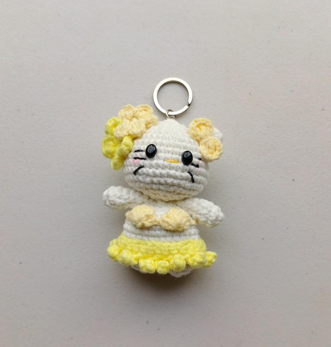 Crochet Animal Keychain Gift Cat Axolotl Bag Charm Handmade Amigurumi Plush Keyring