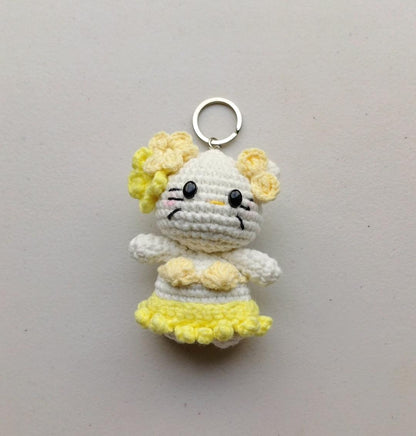 Crochet Animal Keychain Gift Cat Axolotl Bag Charm Handmade Amigurumi Plush Keyring