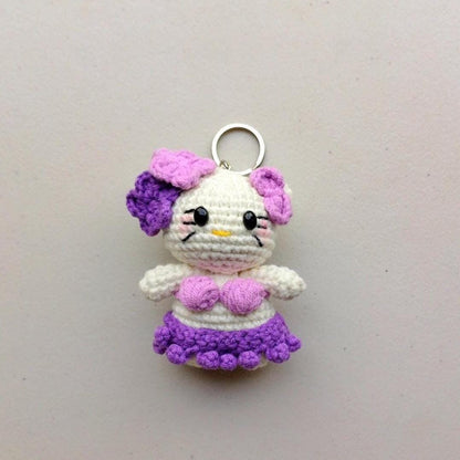 Crochet Animal Keychain Gift Cat Axolotl Bag Charm Handmade Amigurumi Plush Keyring