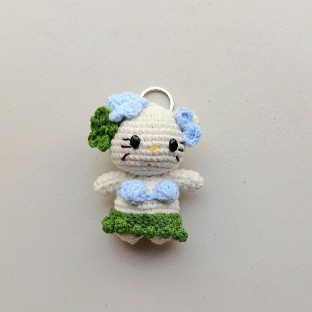 Crochet Animal Keychain Gift Cat Axolotl Bag Charm Handmade Amigurumi Plush Keyring
