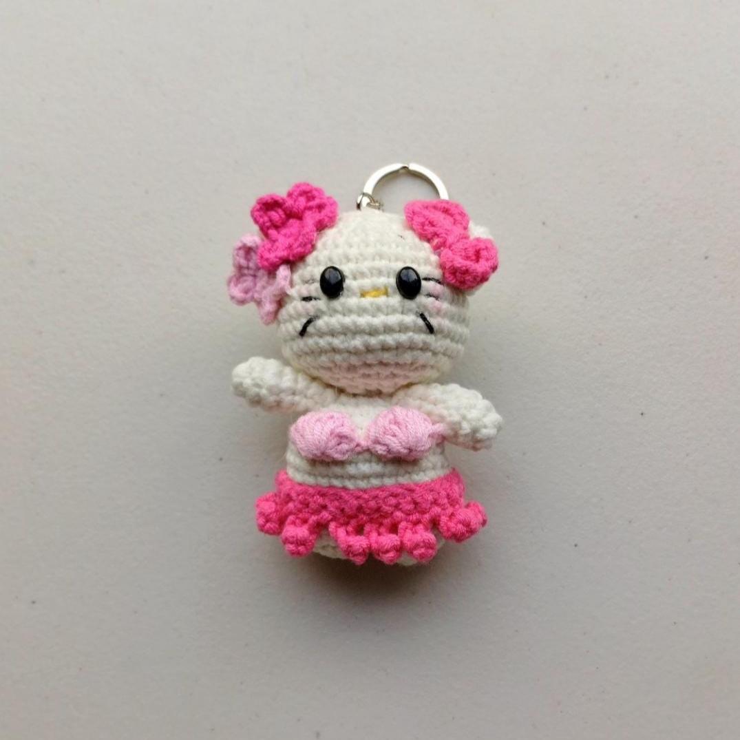 Crochet Animal Keychain Gift Cat Axolotl Bag Charm Handmade Amigurumi Plush Keyring