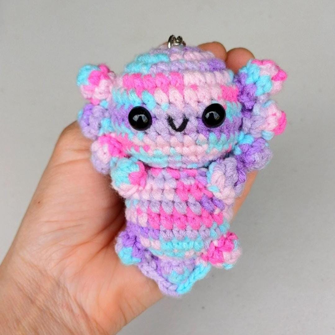 Crochet Animal Keychain Gift Cat Axolotl Bag Charm Handmade Amigurumi Plush Keyring