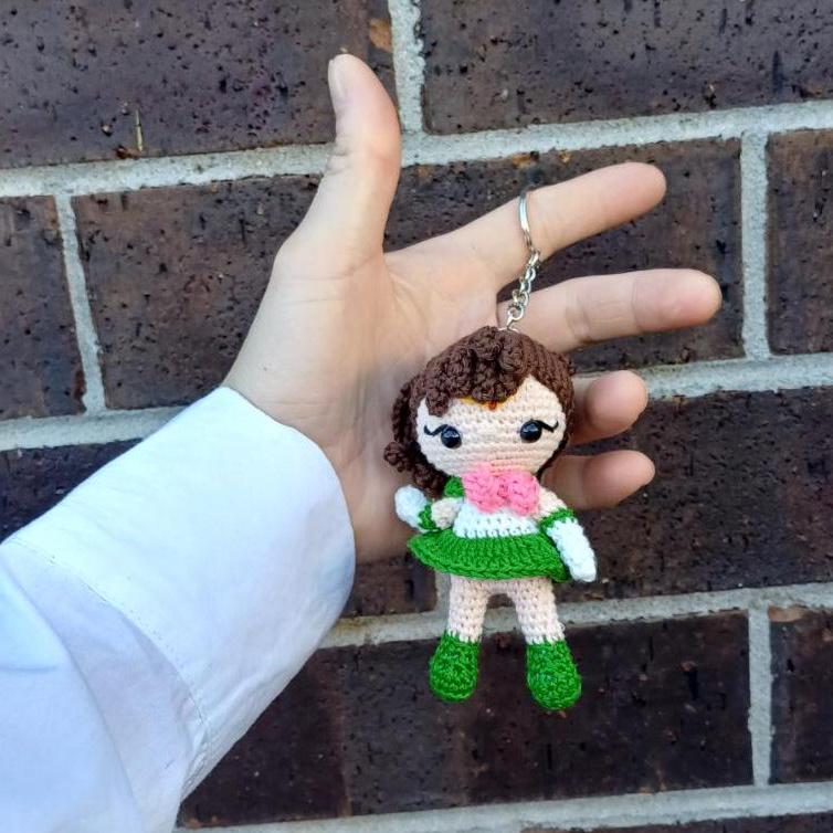 Handmade Sailor Moon Tuxedo Mask Crochet Keychain: Anime Plush Charm