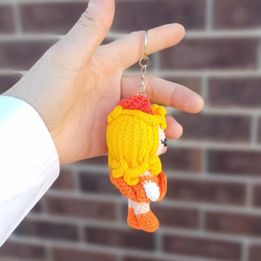 Handmade Sailor Moon Tuxedo Mask Crochet Keychain: Anime Plush Charm