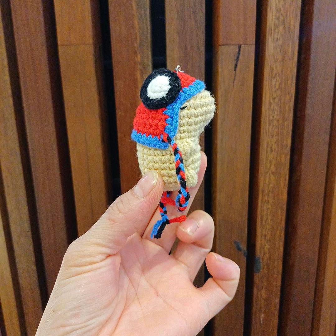 Handmade Capybara Crochet Keychain – Mini Amigurumi Capybara Charm – Cute Animal Bag Charm – Handmade Gift Idea